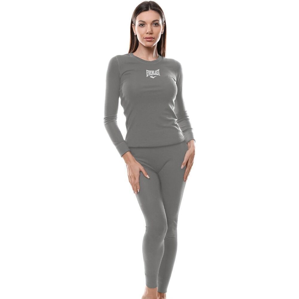 Everlast Women’s Base Layer Pants Size Large Gray Thermal Active Stretch Legging